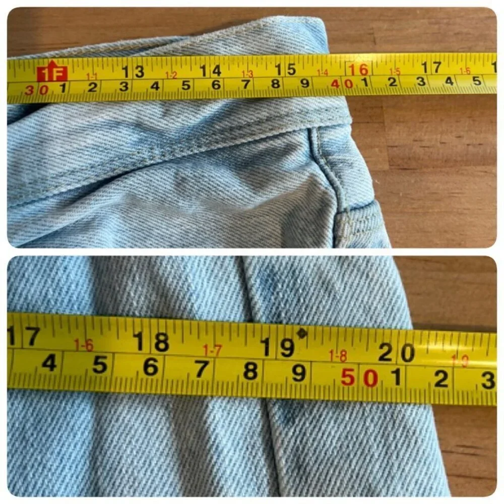 Zara Womens Mid Thigh Baggy Denim Short Sz 30US Light Wash Fray Hem